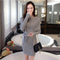 Img 3 - Free Belt Korean Trendy Slim Look Hip Flattering Bat Sweater Women Dress
