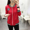 Korean Student Baseball Jersey Women All-Matching Loose Plus Size Long Sleeved Cardigan Outerwear