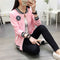 IMG 123 of Korean Student Baseball Jersey Women All-Matching Loose Plus Size Long Sleeved Cardigan Outerwear