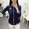 IMG 112 of Korean Student Baseball Jersey Women All-Matching Loose Plus Size Long Sleeved Cardigan Outerwear