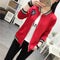 IMG 129 of Korean Student Baseball Jersey Women All-Matching Loose Plus Size Long Sleeved Cardigan Outerwear