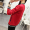 IMG 130 of Korean Student Baseball Jersey Women All-Matching Loose Plus Size Long Sleeved Cardigan Outerwear