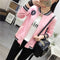 IMG 121 of Korean Student Baseball Jersey Women All-Matching Loose Plus Size Long Sleeved Cardigan Outerwear