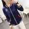 Korean Student Baseball Jersey Women All-Matching Loose Plus Size Long Sleeved Cardigan Outerwear