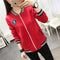 IMG 118 of Korean Student Baseball Jersey Women All-Matching Loose Plus Size Long Sleeved Cardigan Outerwear