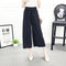 Img 10 - High Waist Slim-Look Women Casual Korean Elastic Free Belt Black Ankle-Length Wide Leg Pants