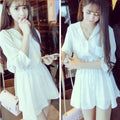 Img 1 - Summer Korean Slimming Trendy Slim-Look Student White A-Line Women Dress