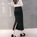Img 2 - Women Korea Knitted Skirt Slim Look Hip Flattering Mid-Length Skirt