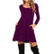 Img 3 - Long Sleeved Solid Colored Loose Pocket Dress Plus Size Women Dress