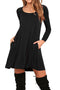Img 11 - Long Sleeved Solid Colored Loose Pocket Dress Plus Size Women Dress