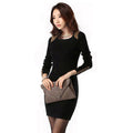 Img 3 - Women Korean Trendy Spliced Color-Matching Slim Look Hip Flattering Long Sleeved Dress