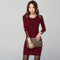 Img 2 - Women Korean Trendy Spliced Color-Matching Slim Look Hip Flattering Long Sleeved Dress