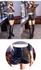 IMG 109 of Trendy Leather Pants Women PUShorts Slim Look Casual Wide Leg Loose High Waist Shorts