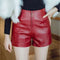 Img 7 - Trendy Leather Pants Women PUShorts Slim Look Casual Wide Leg Loose High Waist