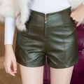 Img 9 - Trendy Leather Pants Women PUShorts Slim Look Casual Wide Leg Loose High Waist