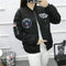 IMG 121 of Korean bfBaseball Jersey Short Loose Long Sleeved Jacket Student Plus Size Tops Outerwear