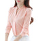 Img 7 - Long Sleeved Chiffon Tops Sexy V-Neck Shirt Women Casual Solid Colored Blouse