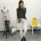 IMG 115 of Korean Round-Neck Striped Printed Long Sleeved tT-Shirt Women Student Casual Slim Look Undershirt Tops T-Shirt