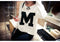 Img 6 - Korean Women Shorter-Front-Longer-Back Splitted MAlphabets Printed Long Sleeved T-Shirt Thin Sweatshirt