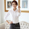 Img 1 - Thick Korean Long Sleeved White Shirt Student Women Plus Size Short Blouse