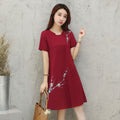Img 5 - Women Summer Korean Loose Trendy Elegant Short Sleeve Mid-Length Dress