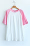 IMG 114 of Summer Korean Student Spliced Color-Matching Women Short Sleeve T-Shirt Undershirt Casual T-Shirt