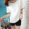 Img 2 - Summer Women T-Shirt Student Short Sleeve Tops Solid Colored Hip-Hop Loose Plus Size Half Sleeved Undershirt