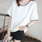 Img 1 - Summer Women T-Shirt Student Short Sleeve Tops Solid Colored Hip-Hop Loose Plus Size Half Sleeved Undershirt