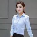 Img 5 - Thick Korean Long Sleeved White Shirt Student Women Plus Size Short Blouse
