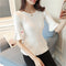 Img 6 - Women Ice Silk Trumpet Korean Slimming Solid Colored Sweater