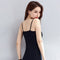 Img 2 - Black Slip Dress Women Summer Mid-Length Slim Look Long Bare Shoulder Sexy Cami Dress