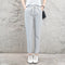 Cotton Blend Ankle-Length Pants Summer Thin Straight Loose Casual Women Slim-Fit Pants