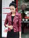 Img 1 - Korean Women PUJacket Short Slim Look Cardigan Bike Jacket H