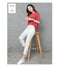 IMG 112 of Cotton Blend Ankle-Length Pants Summer Thin Straight Loose Casual Women Slim-Fit Pants