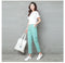 IMG 127 of Cotton Blend Ankle-Length Pants Summer Thin Straight Loose Casual Women Slim-Fit Pants