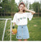 IMG 102 of Korean White Short Sleeve T-Shirt Women Loose insFlare Sleeves Summer All-Matching Tops T-Shirt