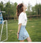 IMG 109 of Korean White Short Sleeve T-Shirt Women Loose insFlare Sleeves Summer All-Matching Tops T-Shirt