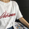 IMG 108 of Summer Korea Embroidery Loose Short Sleeve T-Shirt Women All-Matching Half Sleeved Student Tops T-Shirt