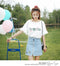 IMG 106 of Korean White Short Sleeve T-Shirt Women Loose insFlare Sleeves Summer All-Matching Tops T-Shirt