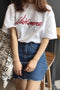 Img 4 - Summer Korea Embroidery Loose Short Sleeve T-Shirt Women All-Matching Half Sleeved Student Tops