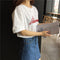 IMG 106 of Summer Korea Embroidery Loose Short Sleeve T-Shirt Women All-Matching Half Sleeved Student Tops T-Shirt