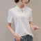 Img 10 - Women Korean Shirt Trendy Slim Look Plus Size Short Sleeve Casual Chiffon Blouse