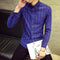 Img 2 - Men Brushed Cotton Chequered Shirt Long Sleeved Youth Korean Casual Slim Look Men Shirt