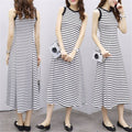Img 4 - Korean Elegant Slim-Look Striped Dress Women Summer Vintage Minimalist Sleeveless Singlet A-Line