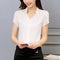 Img 9 - Women Korean Shirt Trendy Slim Look Plus Size Short Sleeve Casual Chiffon Blouse