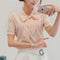 Img 14 - Women Korean Shirt Trendy Slim Look Plus Size Short Sleeve Casual Chiffon Blouse