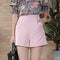 Img 8 - Chiffon Wide Leg Shorts Women Summer Minimalist Slim Look High Waist A-Line Casual Pants Korean Outdoor Hot