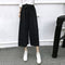 Img 5 - High Waist Slim-Look Women Casual Korean Elastic Free Belt Black Ankle-Length Wide Leg Pants