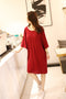 IMG 103 of Summer Plus Size Women Modal Korean Loose Short Sleeve Dress Mid-Length Pyjamas Sleepwear