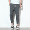 Img 4 - Summer Men Line Ankle-Length Pants Loose Cotton Blend Casual Solid Colored Slim-Fit Pants